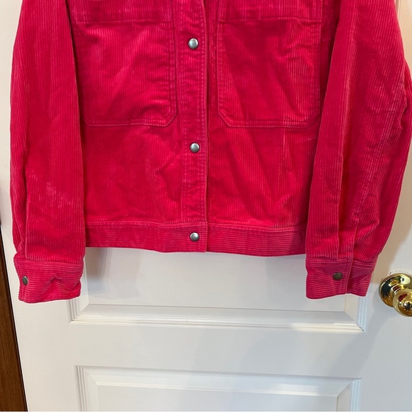 ON 34th Like NEW Vibrant Hot Pink Wide Wale Corduroy Snap Up Jacket - Picture 8 of 13
